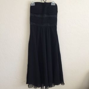 Max and Cleo Black Strapless Silk Dress Size 2